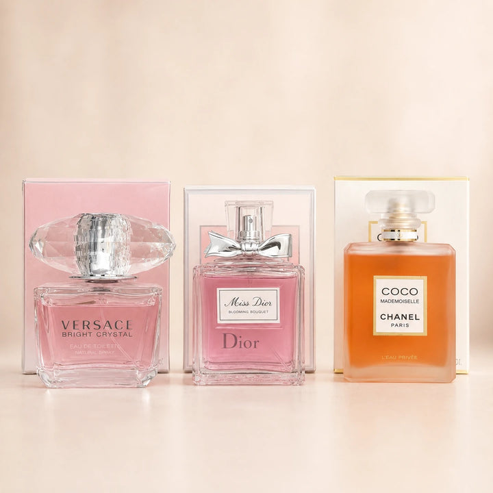 Pack Femme 3 Parfums – Bright Crystal / Miss Dior Blooming Bouquet / Coco Mademoiselle  Ila bghiti handles: