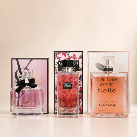 Pack Femme 3 Parfums – Mon Paris / Gucci Flora / La Vie Est Belle