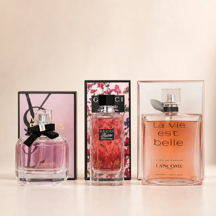 Pack Femme 3 Parfums – Mon Paris / Gucci Flora / La Vie Est Belle